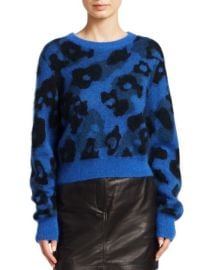 Rag  amp  Bone - Leopard Print Boxy Knit Sweater at Saks Off 5th